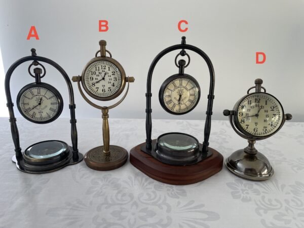 Maritime Compass Antique Style Victoria Desk/Table Clocks, Four Styles - Image 2