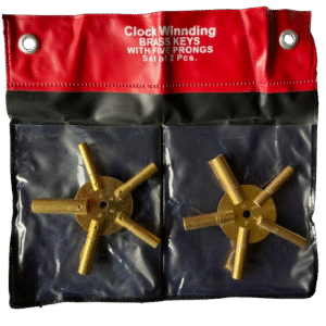Set of TWO ODD/EVEN Universal Clock Winding Keys Five-Pronged Brass (2-11)