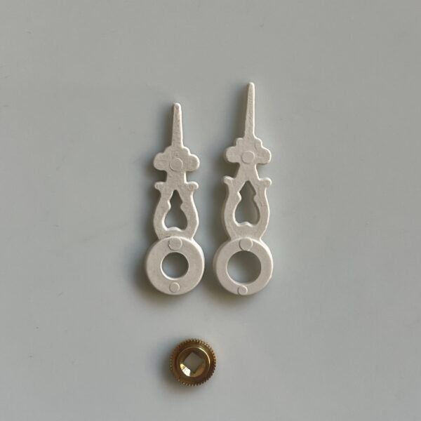 White Cuckoo Clock Hands – 8 Sizes – Round Hole with 2.5mm Bushing – For Regula Movements - Image 3