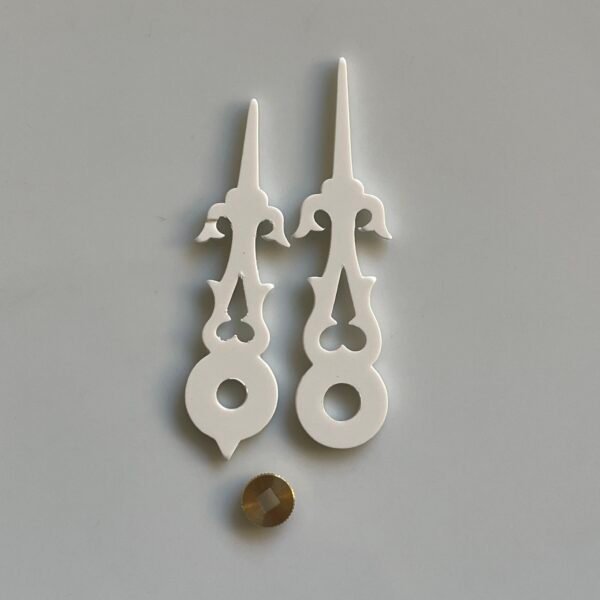White Cuckoo Clock Hands – 8 Sizes – Round Hole with 2.5mm Bushing – For Regula Movements - Image 6