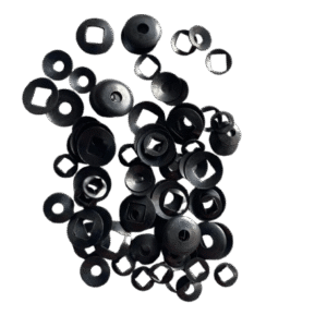 Black Washers with Round and Square Holes, W-4