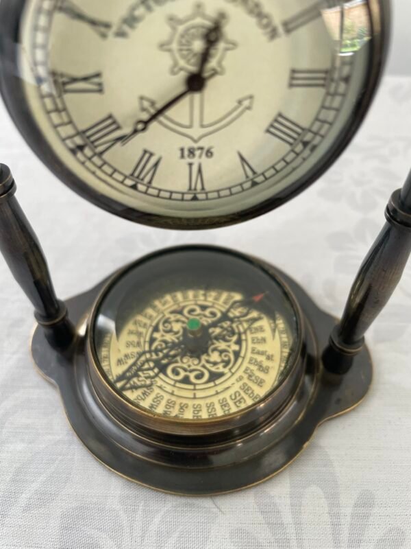 Maritime Compass Antique Style Victoria Desk/Table Clocks, Four Styles - Image 7