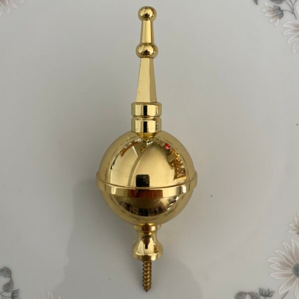 Brass Ball Tower Spire Finial For Long Case Clocks – 4-1/2" - Image 2