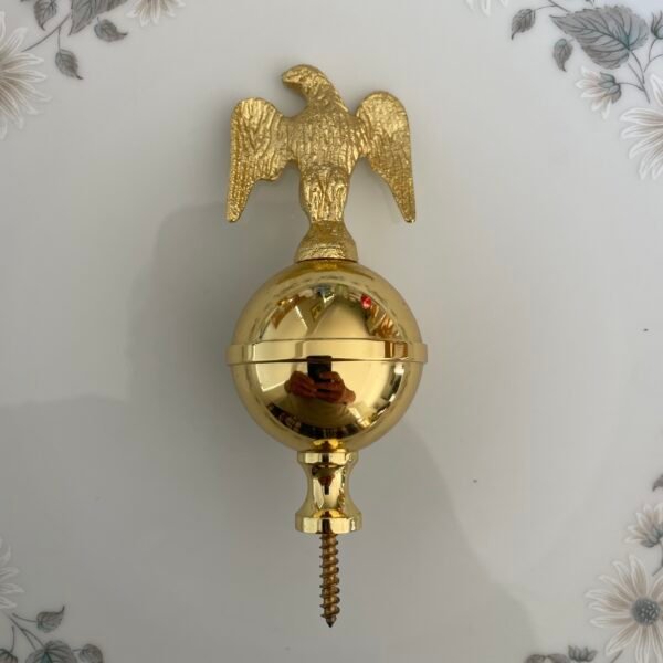 Brass Ball Eagle Spire Finial – 4-1/2" for Grandfather & Grandmother Clocks - Image 2