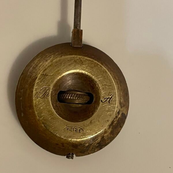 Antique French Clock Pendulum – 200mm Length, 37mm Brass Bob – Marked "THURET" - Image 2