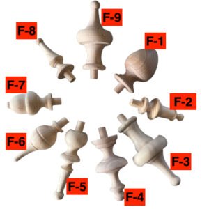 Hard-to-Find Wooden Finials – 9 Unique Styles for Antique Clock Cases | Choose Your Design