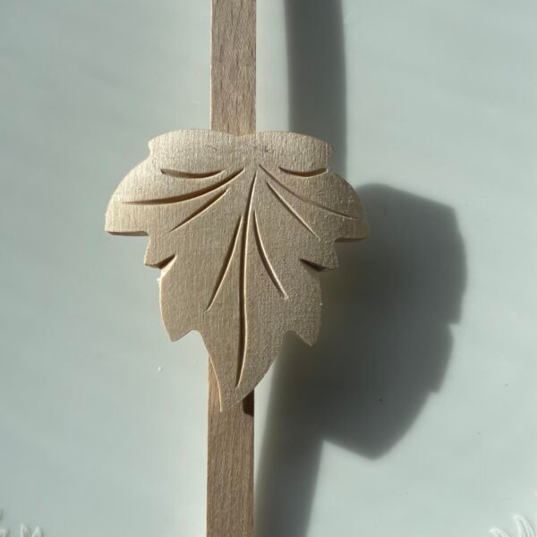 Handcrafted Unfinished Maple Leaf Cuckoo Clock Pendulum 6-3/4″ Stick | 2″ x 2-1/4″ Leaf | For 1-Day Movements - Image 2