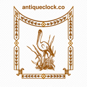 Door Decal with Crane – Gold or Silver Rub-Off Transfer for Kitchen Clock Glass