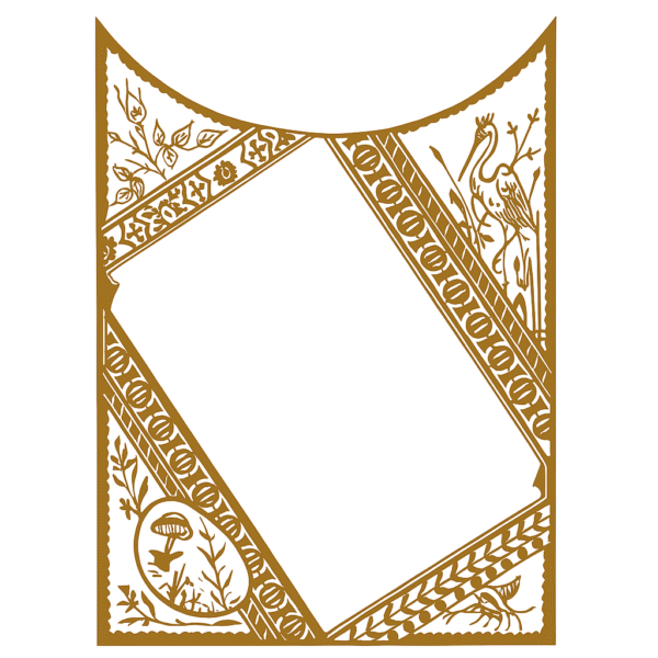 Door Decal with Crane – NO.2 | Gold or Silver Rub-Off Transfer for Kitchen Clock Glass