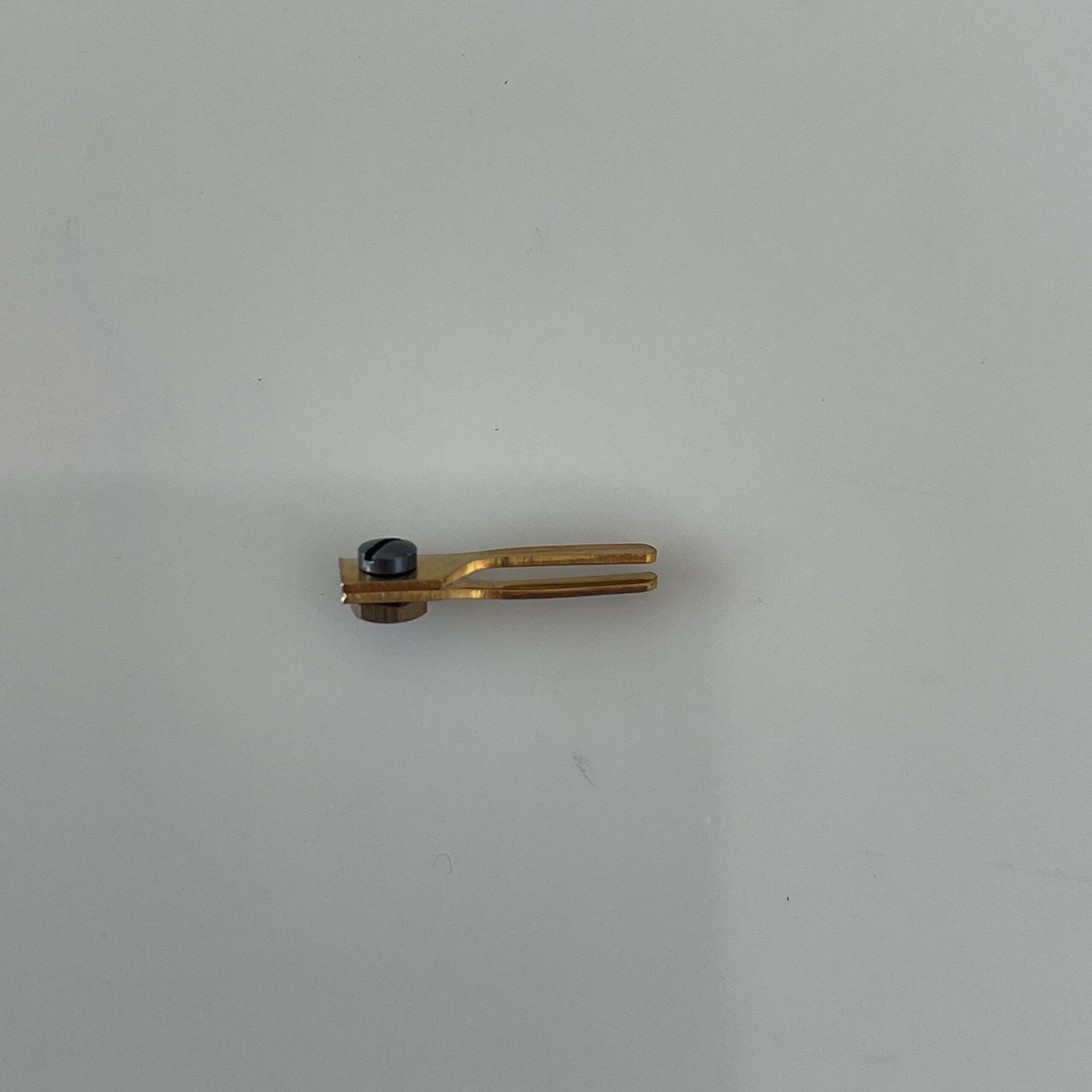 Anniversary (400 Day) Clock Suspension Spring Fitting – Fork with 2 Pins, 2 Piece Fork, 14mm Length - Image 2