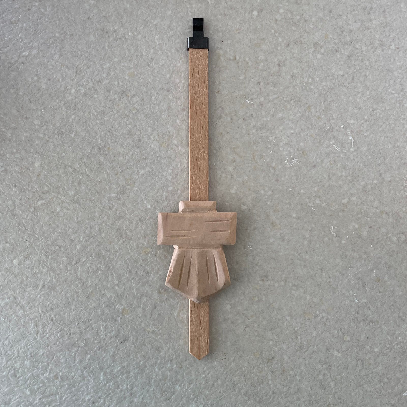 Unfinished Small Chalet Cuckoo Clock Pendulum 6-3/4″ Stick | Chalet size 1-5/8" X 2" - Image 3