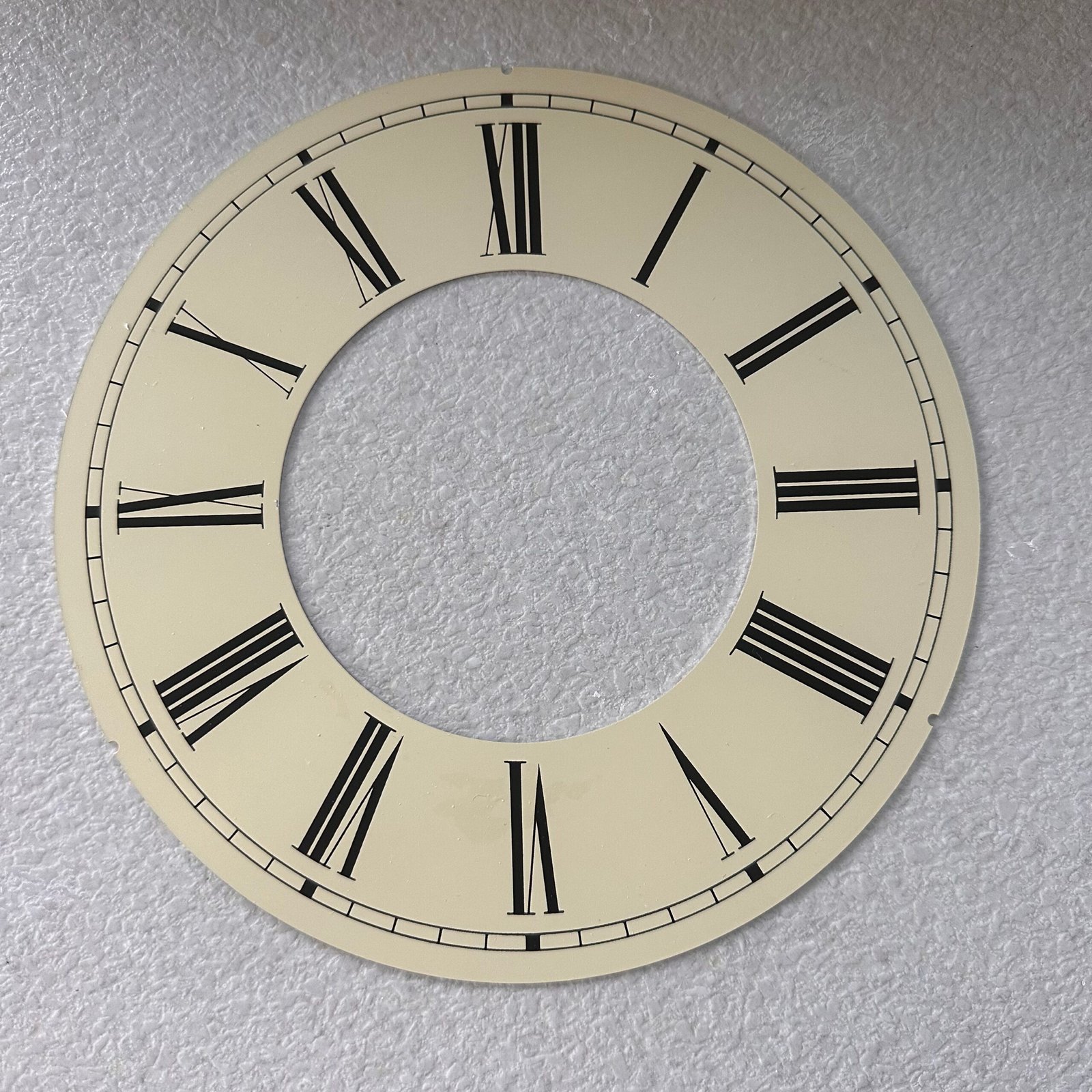 Silver Clock Dial Chapter Ring – 8″ Metal – Black Roman Numerals, New Old Stock - Image 2