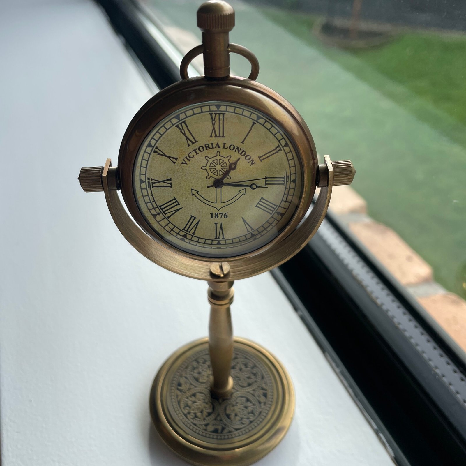 Maritime Compass Antique Style Victoria Desk/Table Clock, Style-E - Image 2