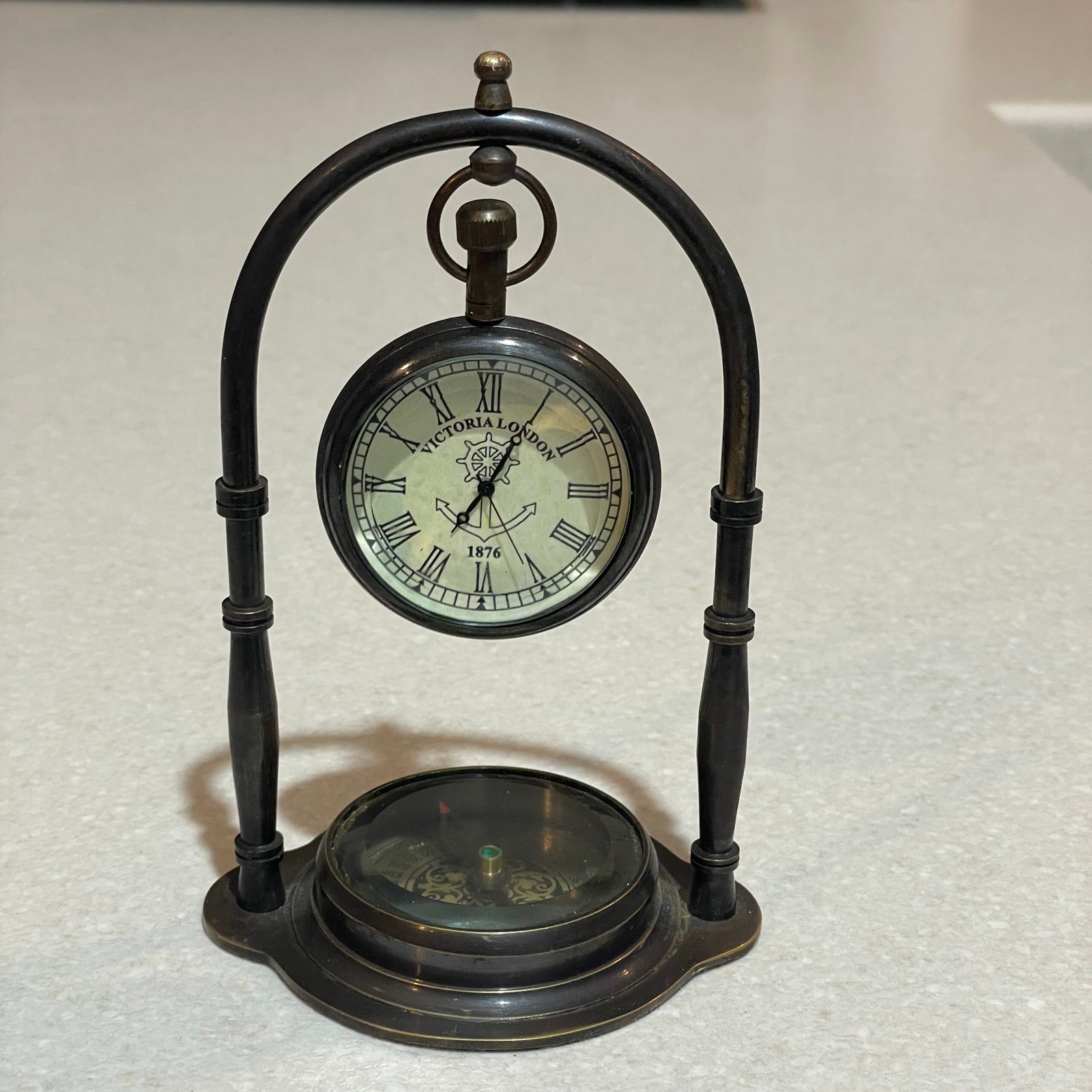 Maritime Compass Antique Style Victoria Desk/Table Clock, Style-A - Image 2
