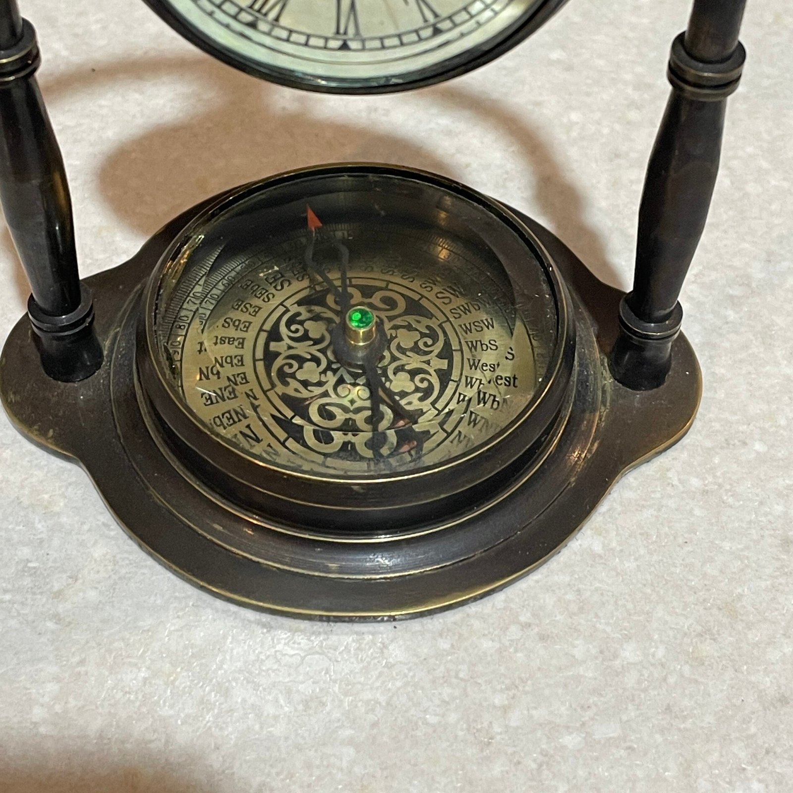 Maritime Compass Antique Style Victoria Desk/Table Clock, Style-A - Image 3