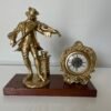 Vintage Italian mantel clock with gilt violinist figure and German mechanical movement