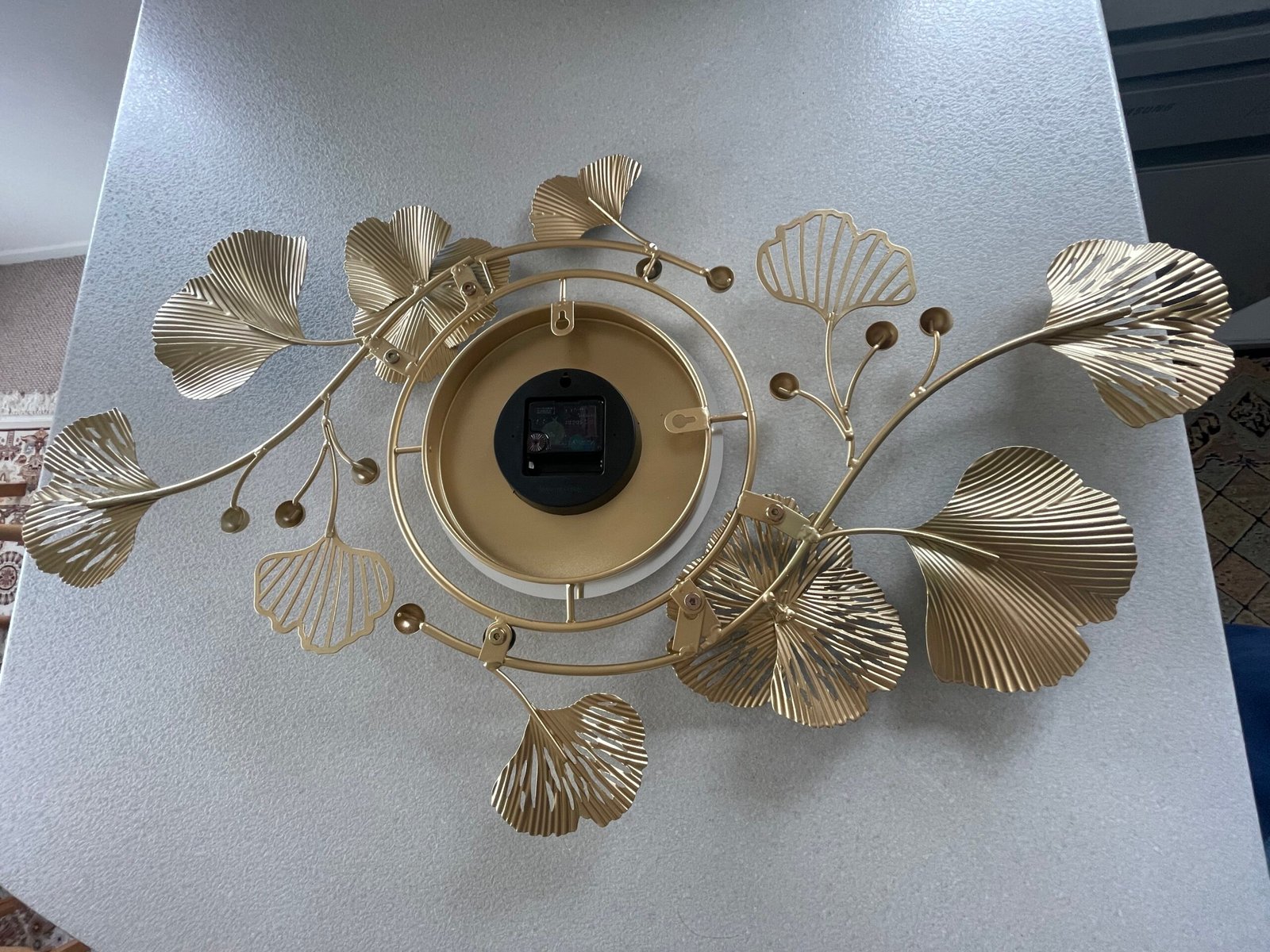 Large Decorative Floral Wall Clock – 82cm Metal Silent Wall Clock - Image 3